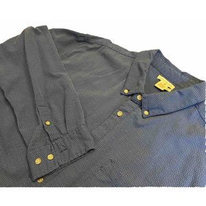 Carbon 2 Cobalt Men's Blue Polka Dot‎ Long Sleeve Button Down Shirt Size  XLT